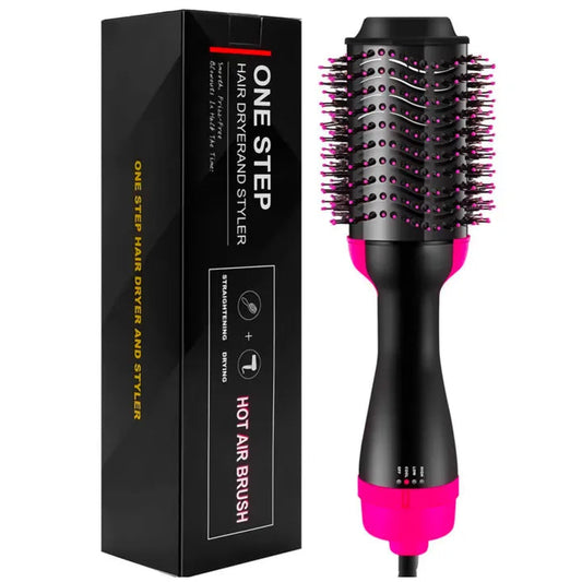 4-in-1 Hot Air Hair Styling Brush – Dryer, Straightener & Curler