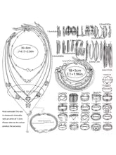New 57 Pcs/Set Fashion Jewelry Sets For Women Metal Wide Face Earrings Necklaces Bracelets Ankles Rings Combinations Set Jewelry