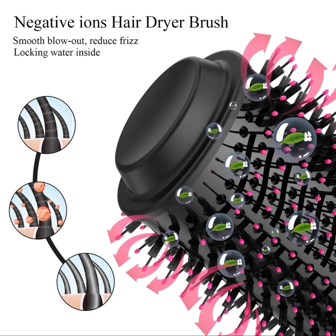 4-in-1 Hot Air Hair Styling Brush – Dryer, Straightener & Curler